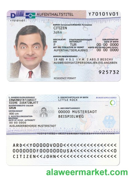 Germany residence permit PSD template, 2011 - present